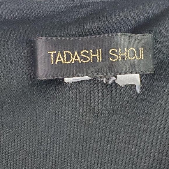 Tadashi Shoji Black Ruched Silk Layered Sequin Coc - Picture 6 of 14